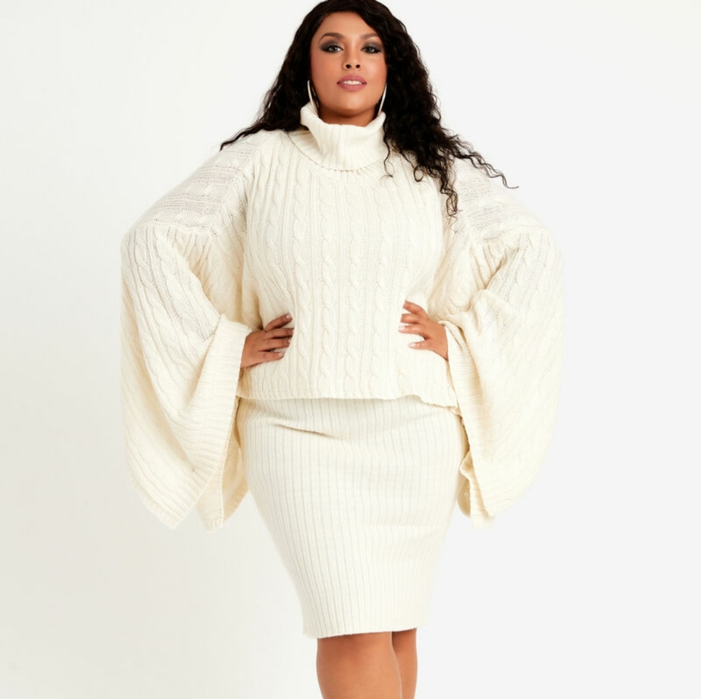 Ashley Stewart overlay sweater dress